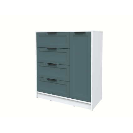 Тумба Тренд КТ-Т90 (Белый платинум ЛДСП/ Верде ЛМДФ) Ш900 В1020 Г451